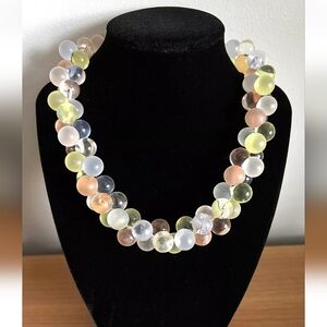 Vintage 70’s Monet Wisteria Pastel Lucite Bubble Bead Necklace